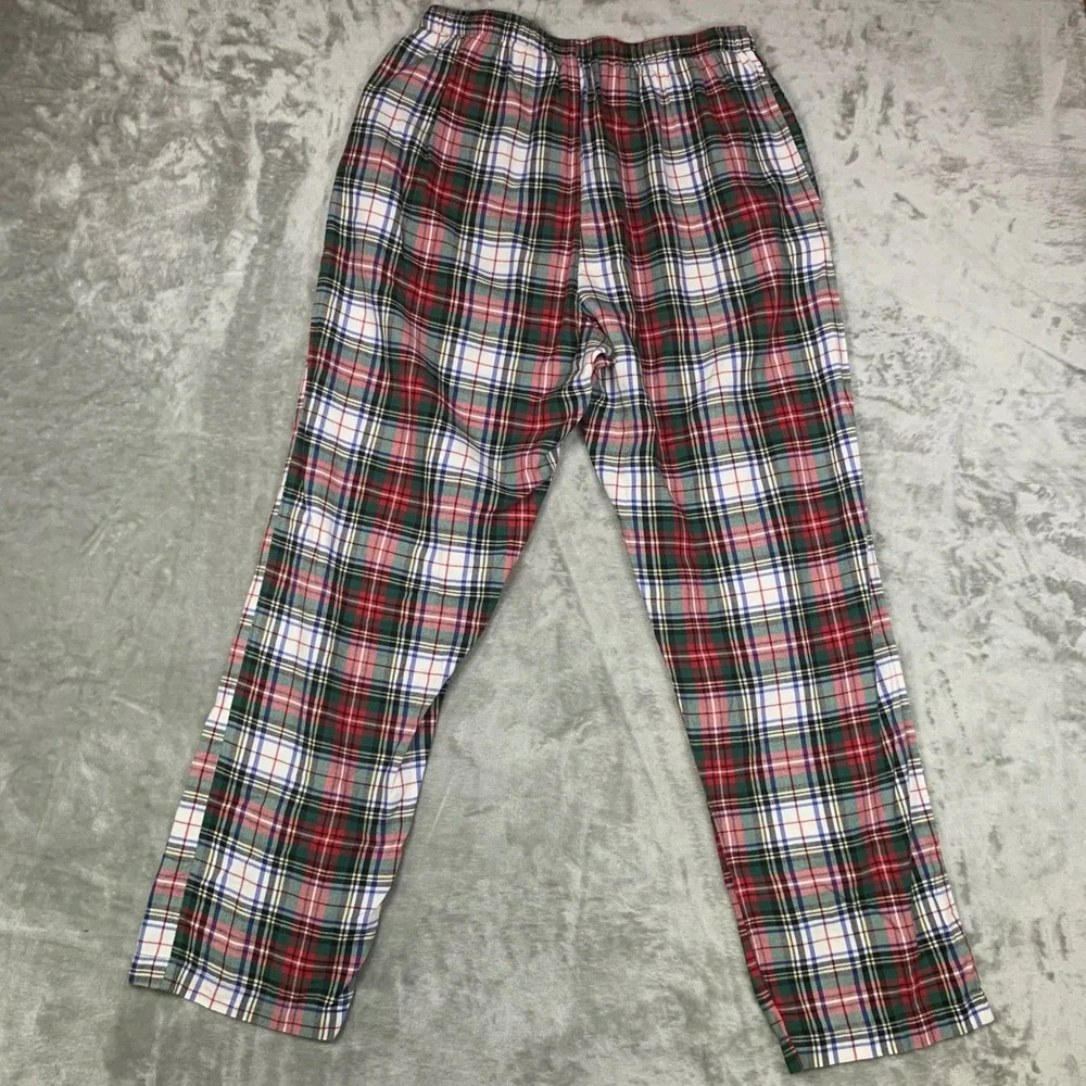 Polo Ralph Lauren Tartan Plaid Pajama Pants Mens M Red Green Cotton Pony Lounge